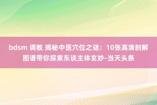 bdsm 调教 揭秘中医穴位之谜：10张高清剖解图谱带你探索东谈主体玄妙-当天头条