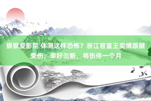 狠狠爱影院 体测这样恐怖？浙江官宣王奕博跟腱受伤，幸好没断，将伤停一个月