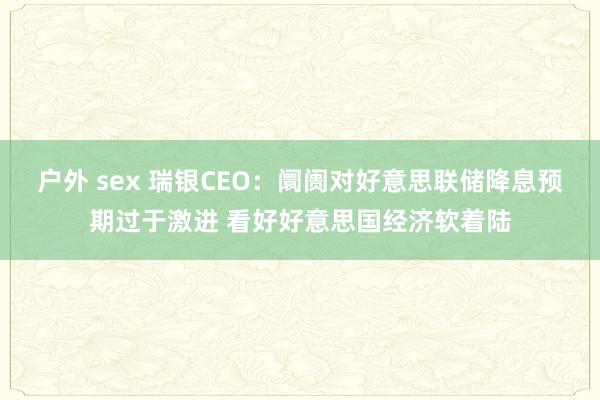 户外 sex 瑞银CEO：阛阓对好意思联储降息预期过于激进 看好好意思国经济软着陆