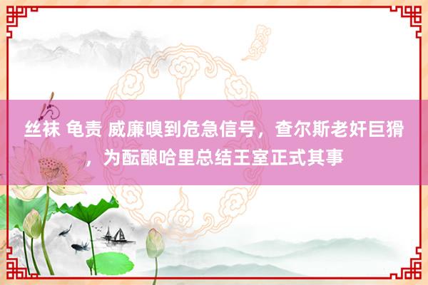 丝袜 龟责 威廉嗅到危急信号，查尔斯老奸巨猾，为酝酿哈里总结王室正式其事