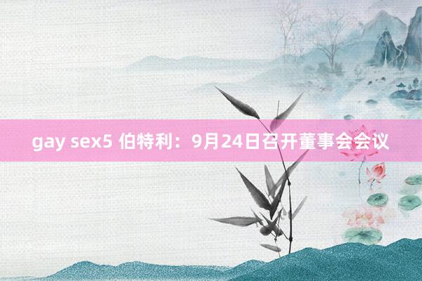 gay sex5 伯特利：9月24日召开董事会会议