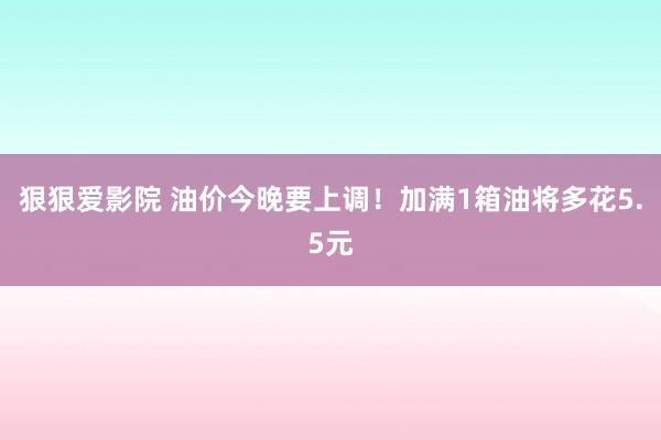 狠狠爱影院 油价今晚要上调！加满1箱油将多花5.5元