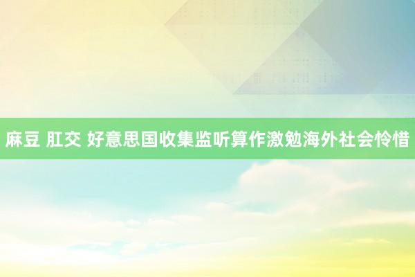 麻豆 肛交 好意思国收集监听算作激勉海外社会怜惜