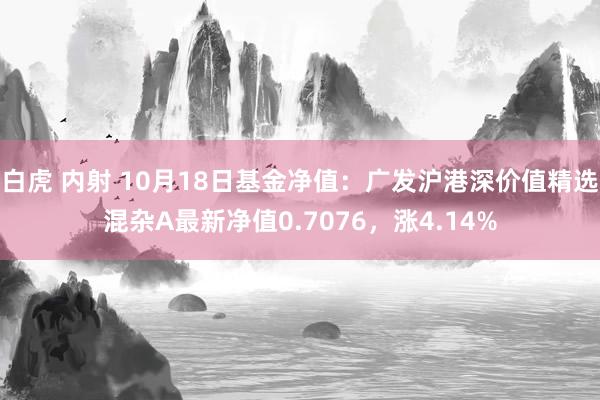 白虎 内射 10月18日基金净值：广发沪港深价值精选混杂A最新净值0.7076，涨4.14%