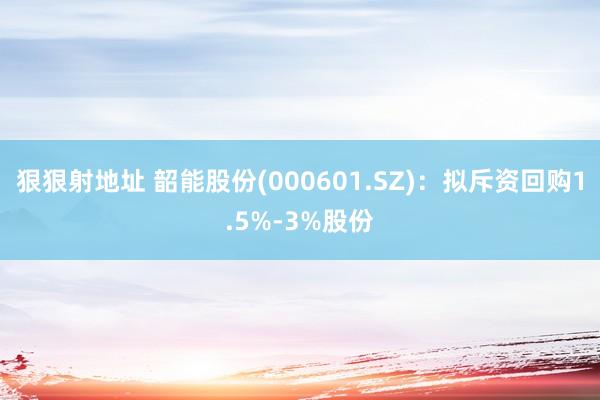 狠狠射地址 韶能股份(000601.SZ)：拟斥资回购1.5%-3%股份