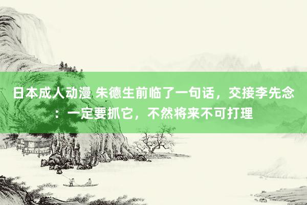 日本成人动漫 朱德生前临了一句话，交接李先念：一定要抓它，不然将来不可打理