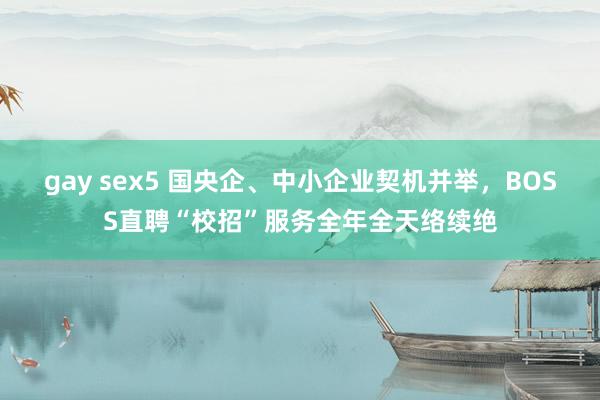 gay sex5 国央企、中小企业契机并举，BOSS直聘“校招”服务全年全天络续绝