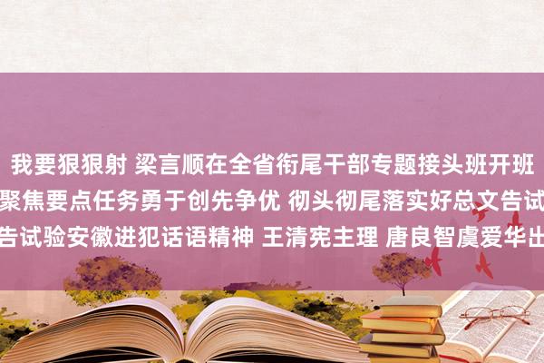 我要狠狠射 梁言顺在全省衔尾干部专题接头班开班式上强调 普及政事站位聚焦要点任务勇于创先争优 彻头彻尾落实好总文告试验安徽进犯话语精神 王清宪主理 唐良智虞爱华出席_大皖新闻 | 安徽网