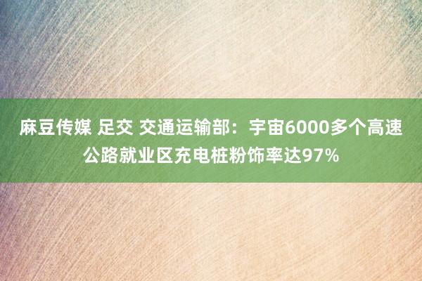 麻豆传媒 足交 交通运输部：宇宙6000多个高速公路就业区充电桩粉饰率达97%