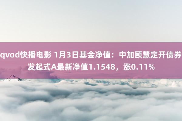 qvod快播电影 1月3日基金净值：中加颐慧定开债券发起式A最新净值1.1548，涨0.11%