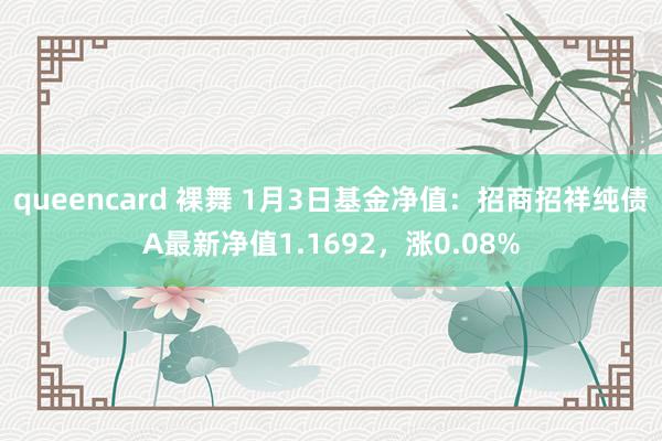 queencard 裸舞 1月3日基金净值：招商招祥纯债A最新净值1.1692，涨0.08%