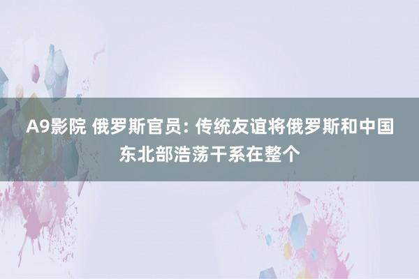 A9影院 俄罗斯官员: 传统友谊将俄罗斯和中国东北部浩荡干系在整个