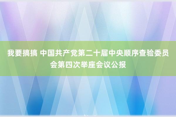 我要搞搞 中国共产党第二十届中央顺序查验委员会第四次举座会议公报