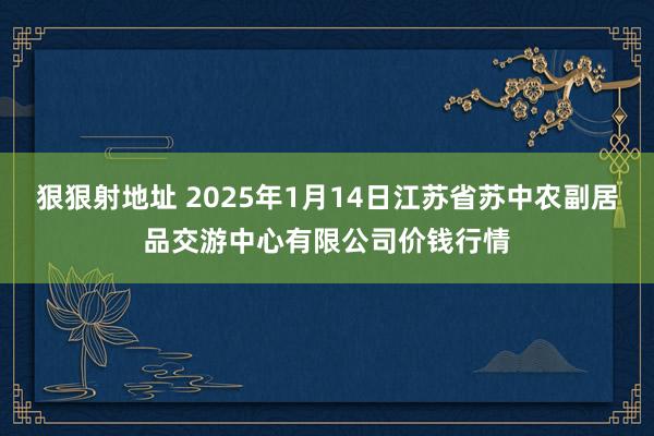 狠狠射地址 2025年1月14日江苏省苏中农副居品交游中心有限公司价钱行情