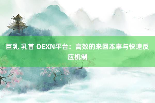 巨乳 乳首 OEXN平台：高效的来回本事与快速反应机制