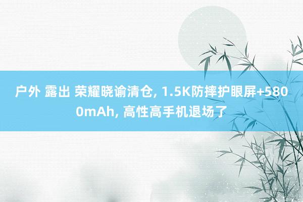 户外 露出 荣耀晓谕清仓， 1.5K防摔护眼屏+5800mAh， 高性高手机退场了