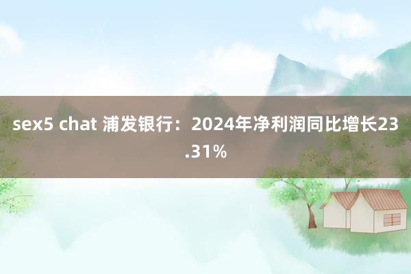 sex5 chat 浦发银行：2024年净利润同比增长23.31%