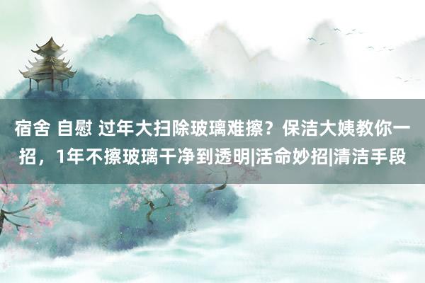 宿舍 自慰 过年大扫除玻璃难擦？保洁大姨教你一招，1年不擦玻璃干净到透明|活命妙招|清洁手段